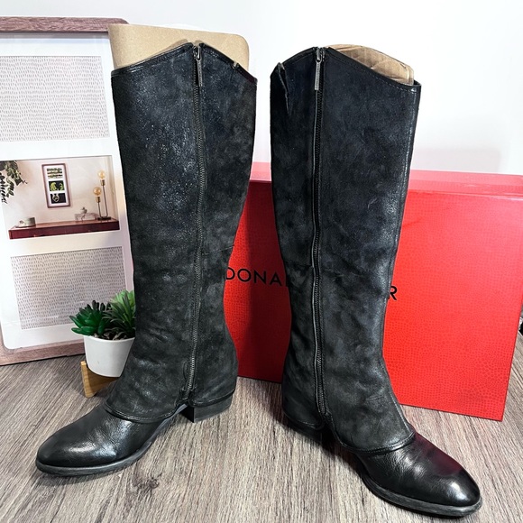 Donald J. Pliner Shoes - Donald J Pliner | Devi4 Black Leather Reverse Calf Boots Size 8.5